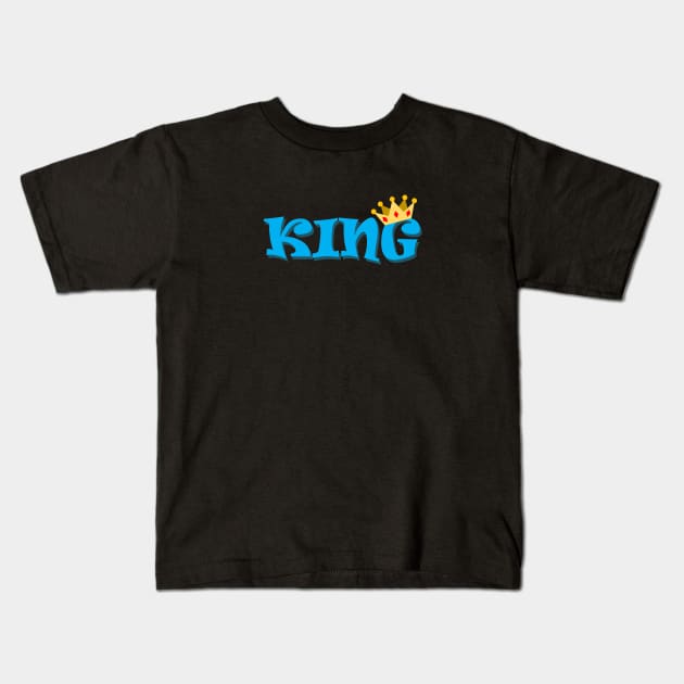 King With Gold Crown Kids T-Shirt by inotyler